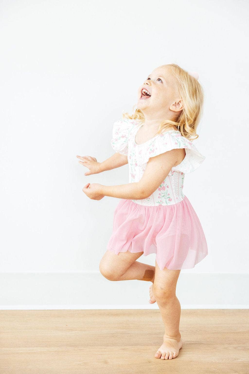 Fancy Florals S/S Twirl Leotard by Mila & Rose