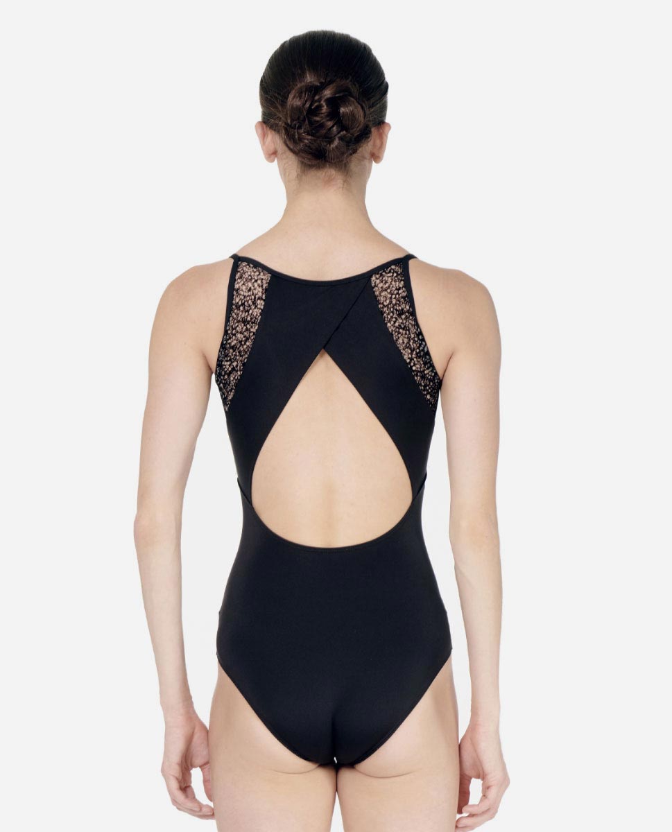 Camisole Flocked Mesh Leotard Dayna LUF663 by Lulli