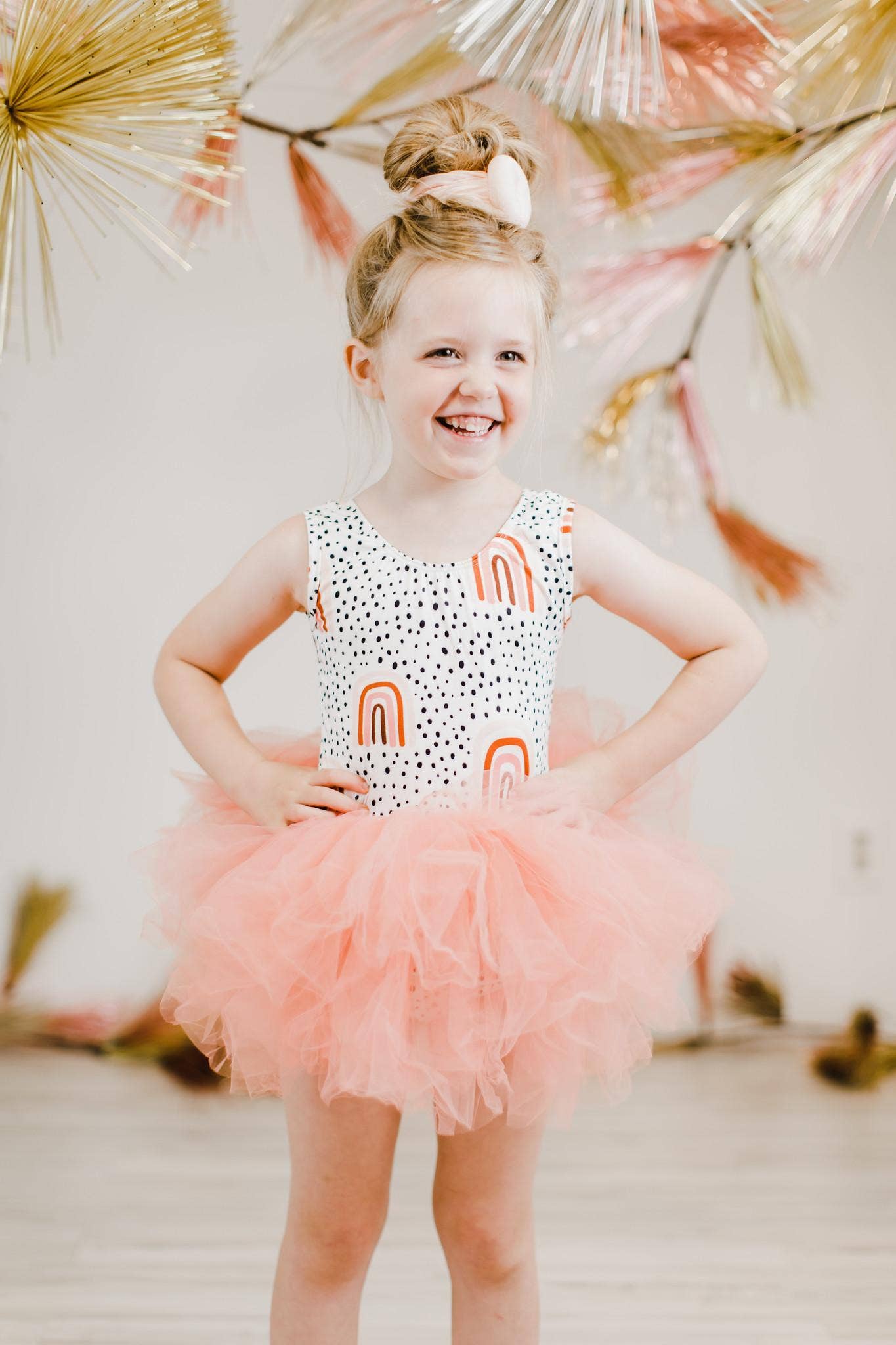 Peach Rainbow Tank Tutu Leotard by Mila & Rose