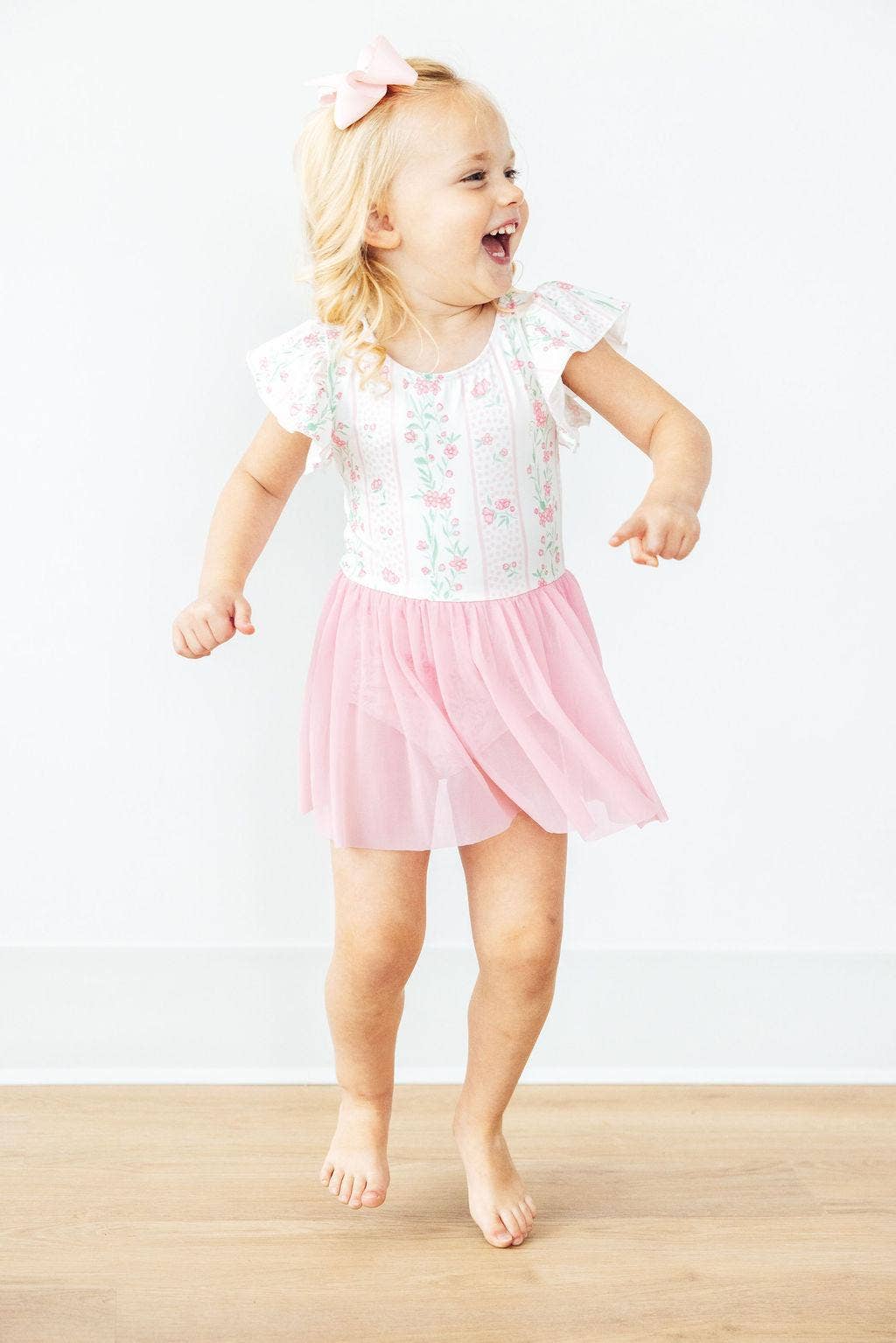 Fancy Florals S/S Twirl Leotard by Mila & Rose