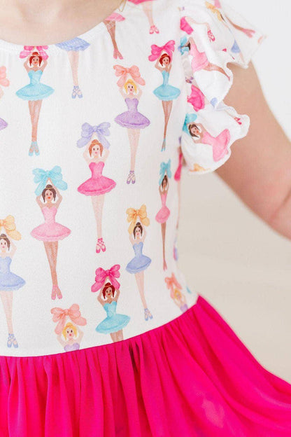Ballerina Bows S/S Twirl Leotard by Mila & Rose