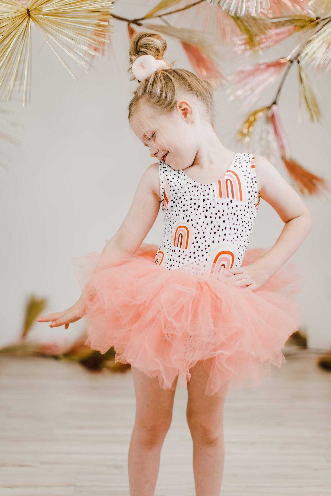 Peach Rainbow Tank Tutu Leotard by Mila & Rose