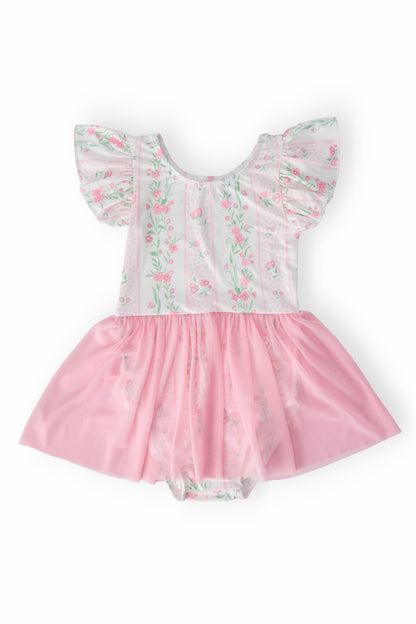 Fancy Florals S/S Twirl Leotard by Mila & Rose