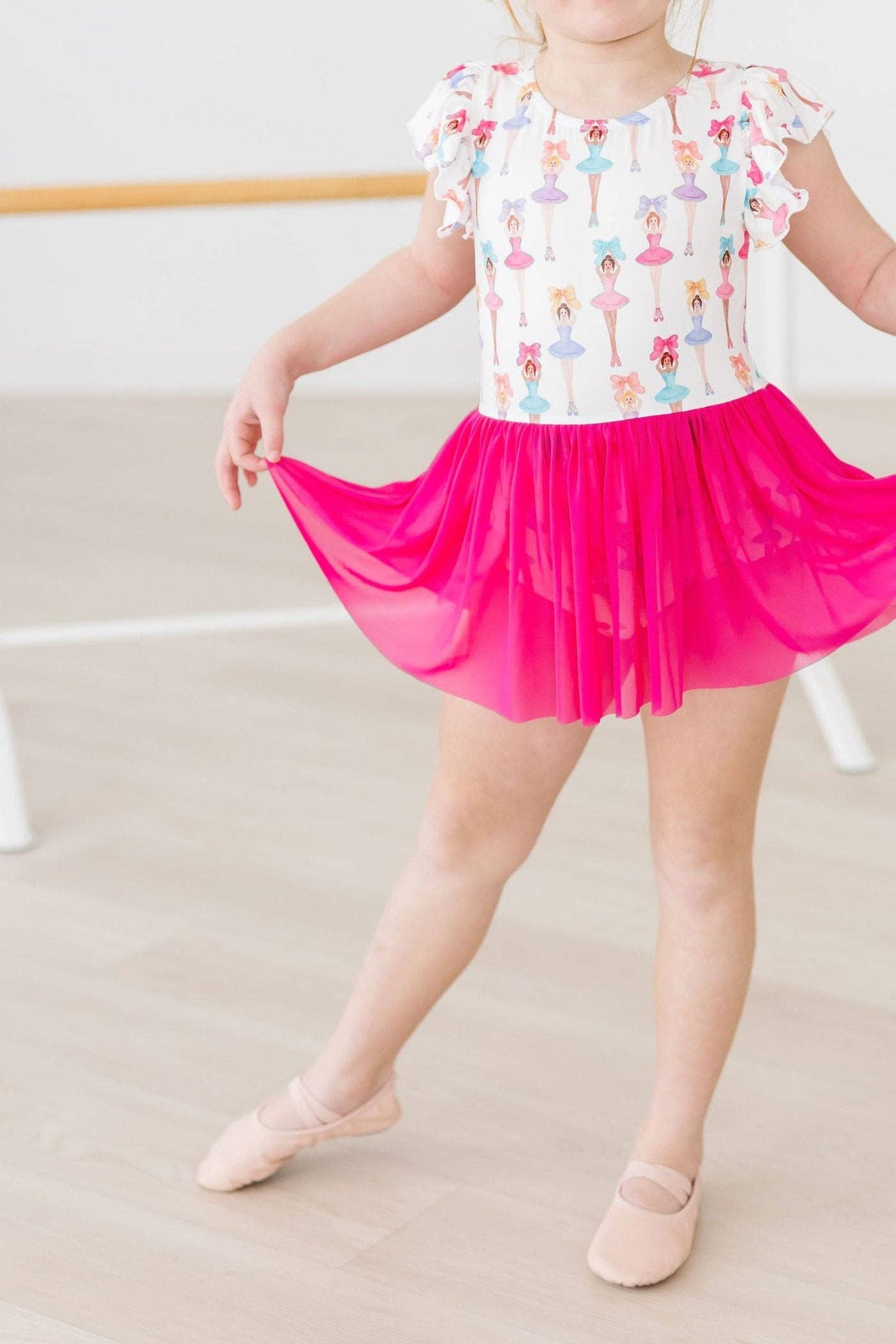 Ballerina Bows S/S Twirl Leotard by Mila & Rose